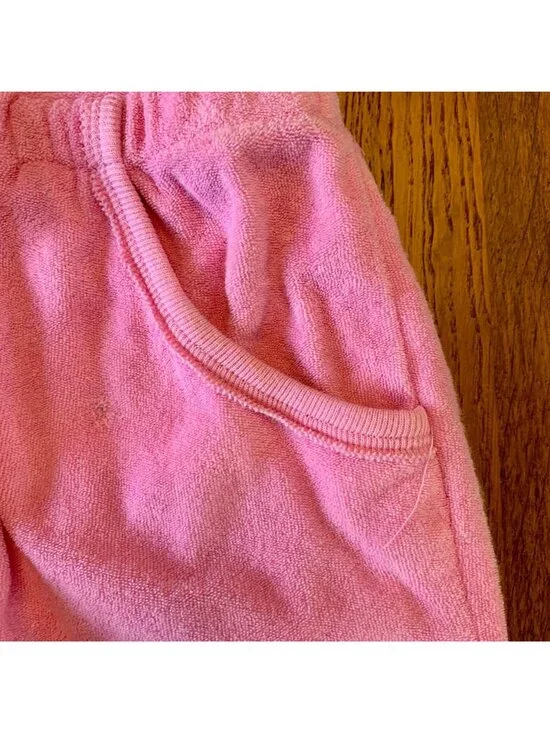 BUTTER Super Soft Girls Terry Cloth Romper 4T 3-4 Pink Sparkly Summer Playsuit - Picture 7 of 8